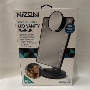 Nixon Black Wireless LED 2 In 1 Vanity Mirror 16 X Bright Lights Adjustable New
